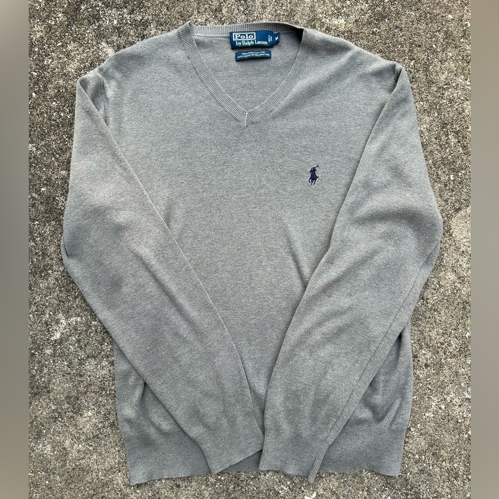 Polo By Ralph Lauren Pima Cotton V-Neck Sweater